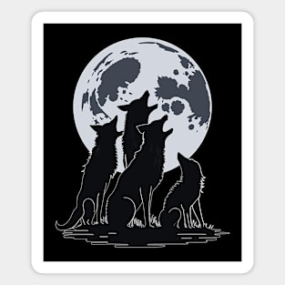 wolf moon Magnet